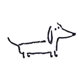 Hand-drawn mini dachshund